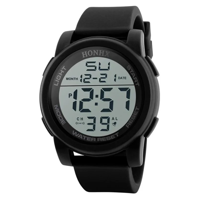 HONHX Лидер продаж Модные женские светодиодный цифровой секундомер Дата Резиновые Спортивные наручные часы водонепроницаемые Прямая Relogio feminino# B