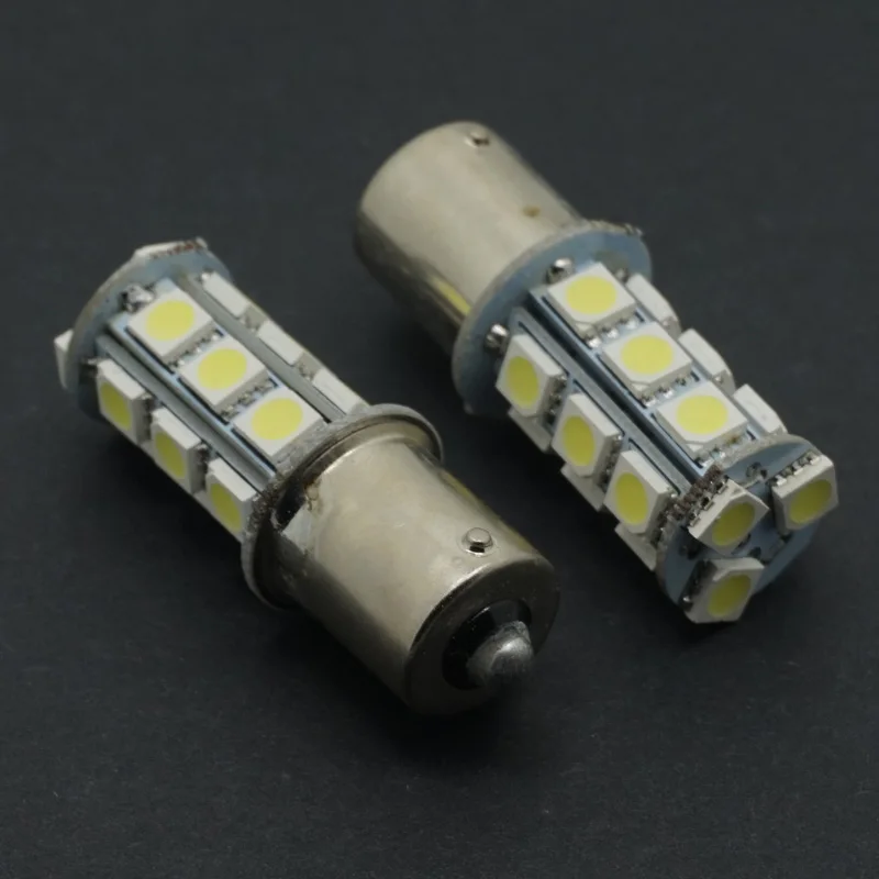 CQD Light 2PCS 18 SMD 5050 White LED Car Bulbs 1156 BA15S Lamp p21w R5W ...