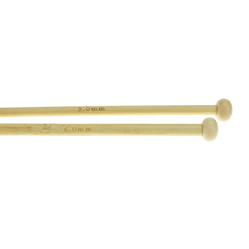 Looen Bamboo Knitting Needles Set 36pcs 25cm 18 Sizes 2.0mm to 10.0mm Single Point Needles Women Weave Craft Yarn Sewing Tools  (6)
