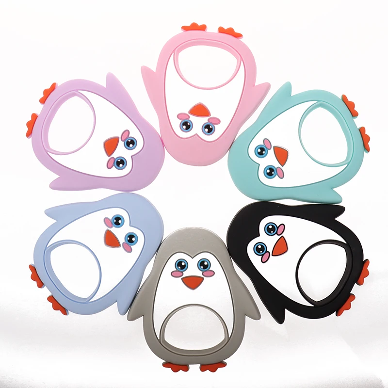 Cartoon Infant Teethers Raccoon Baby Ring Teething BPA Free Silicone Chewing LC