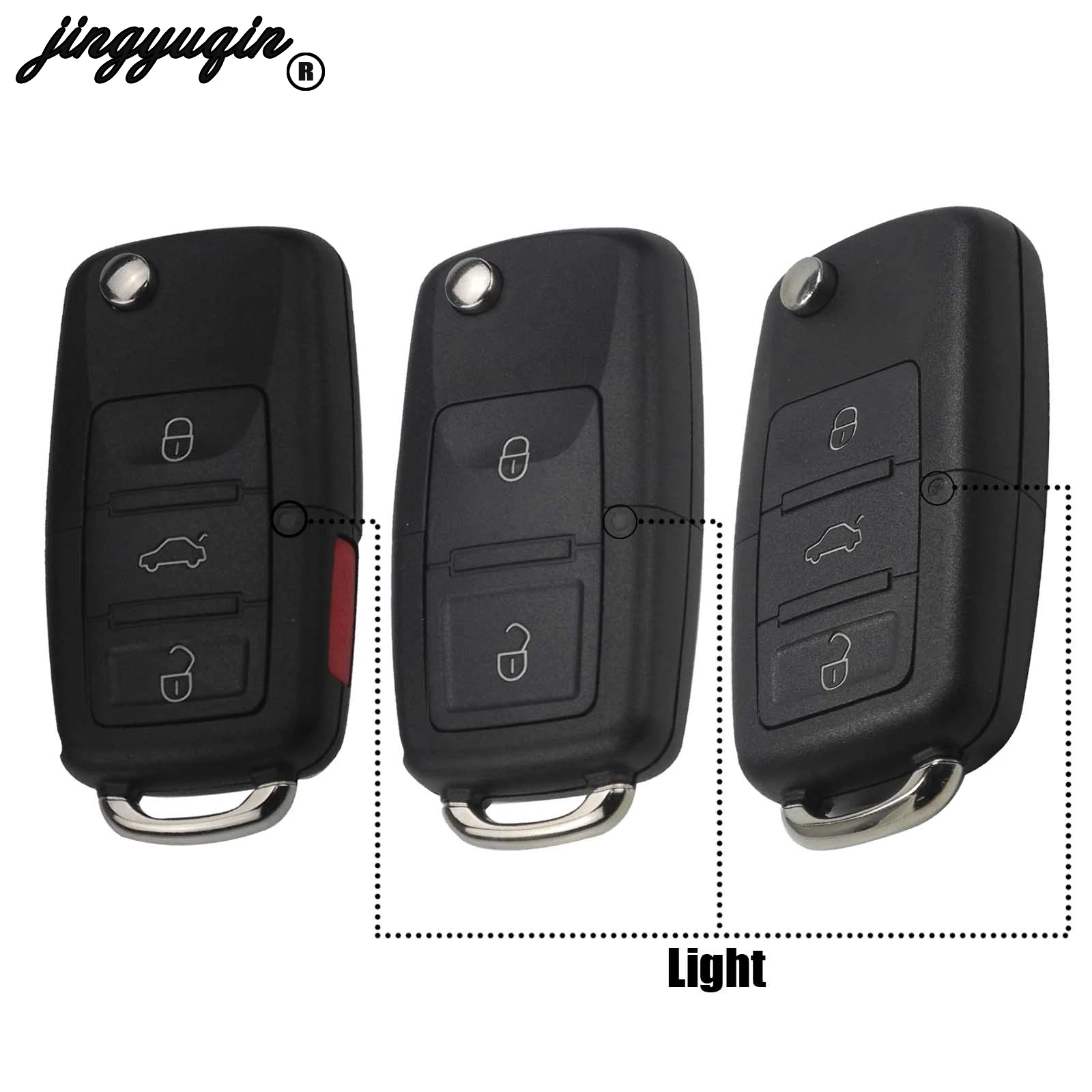 

jingyuqin 2/3/4 Buttons Flip Folding Auto Remote Car Key Shell Cover For Passat Polo Golf Touran Bora Ibiza Leon Octavia F hu66