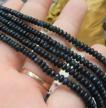 

DD Natural 2x4mm Faceted DARK Blue Sapphire Abacus Gems Loose Beads 15''AAA #@