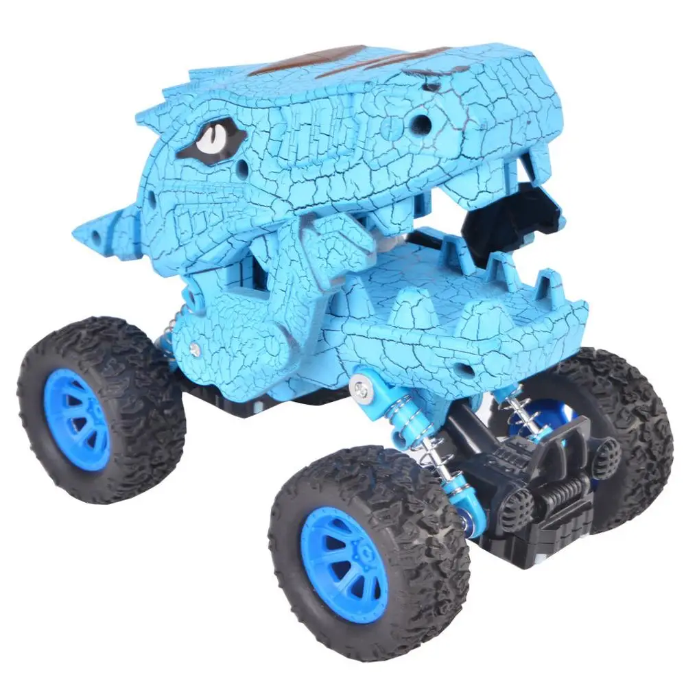 

Dinosaur Monster Truck Toys,Graffiti Die-cast Pull Back Car Toys with Spring & Big Rubber Tires,Toddler Kids Vehicle Toys