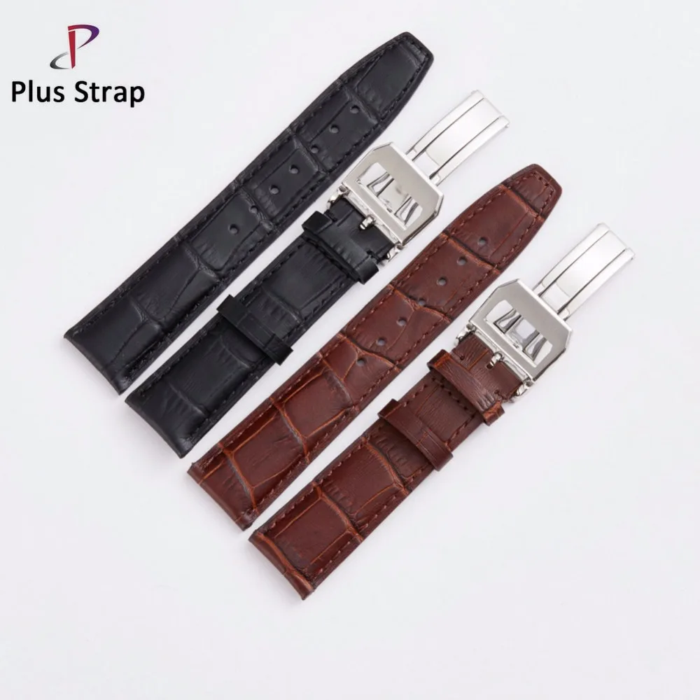 

Plus strap 20 mm Smooth Genuine Leather Watch Strap for Series Accessories Soft Cowhide Wristband Women Black&Brown Watchband