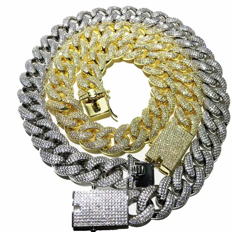 

fashion gold cuban chain 18mm men necklace