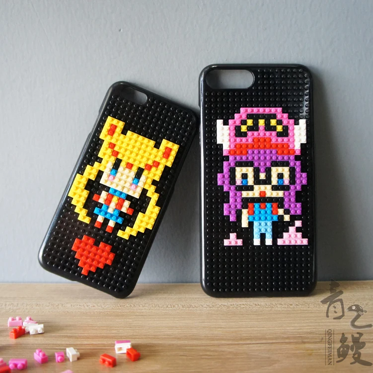 3D игрушка DIY чехлы для iPhone XR X XS Max строительные блоки мультфильм крышка 6 6S 7 8 плюс