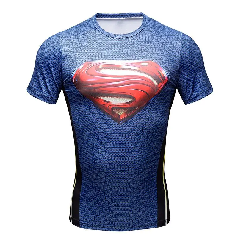 Новый комиксов с супергероем, компрессионная рубашка Капитан Америка Железный человек плотно G ym Бодибилдинг футболка