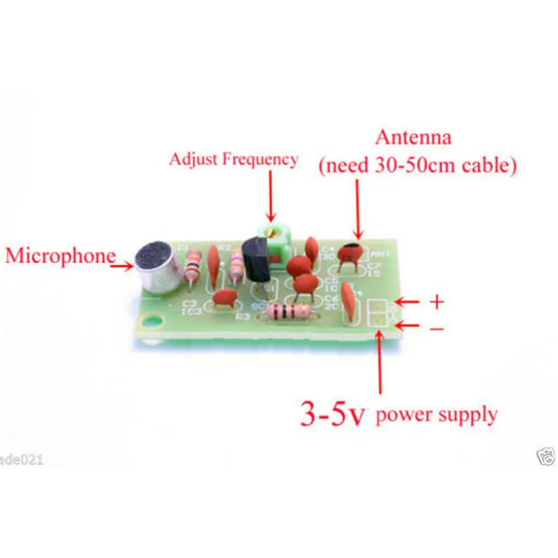 Mini Wireless Microphone Ham FM Wireless Radio Transmitter Module 3 5V