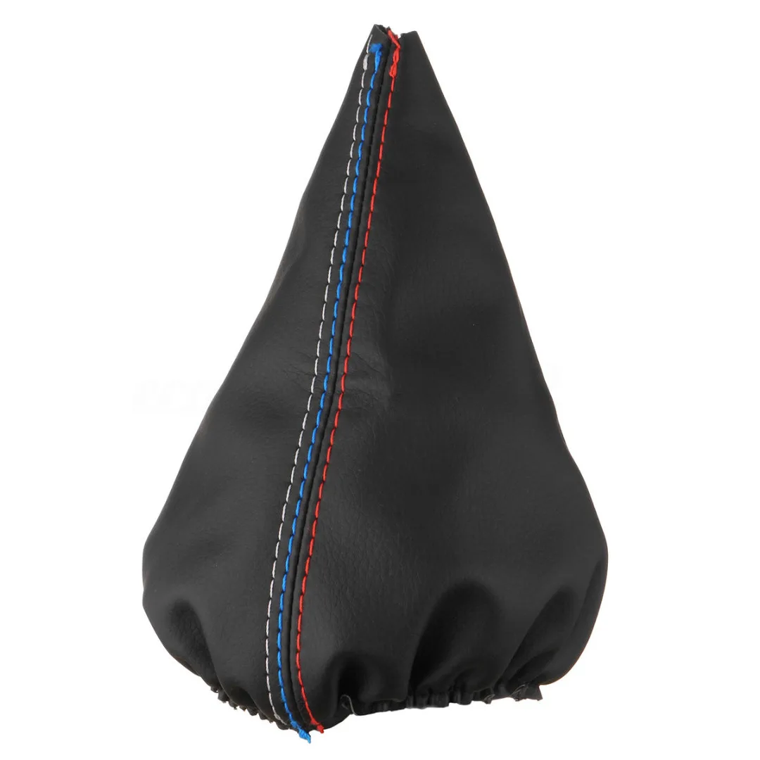 Black PU Leather Gear Shift Knob Shifter Boot Cover For  E30 E34 E36 E46 Z3