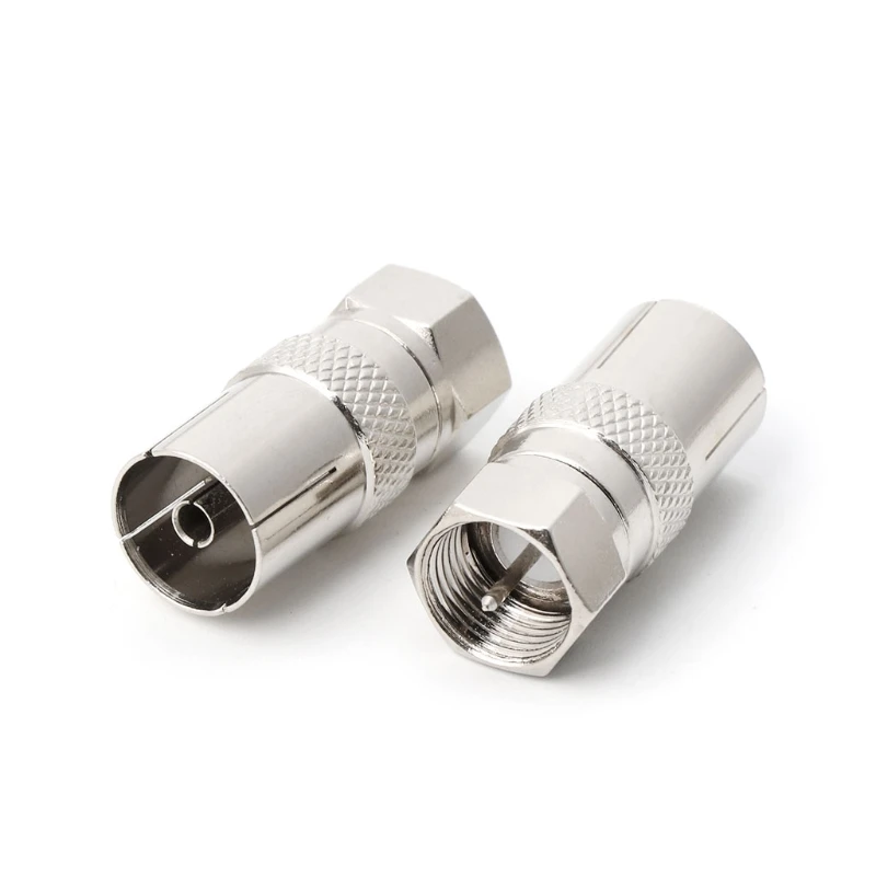 

2Pcs F Type Male Plug Connector Socket to RF Coax TV Aerial Female RF Adapters