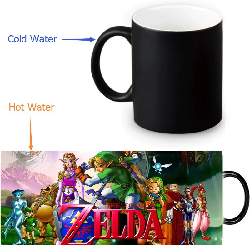 

350ml Legend of Zelda Color Transforming Mugs Coffee Milk Ceramic Morphing Mug Novelty Heat Changing Color Tea Cup