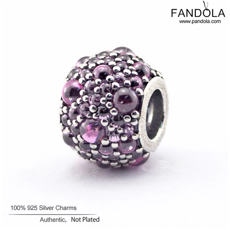 

100% 925 Sterling Silver Pink Shimmering Droplets Charm Bead Fit Charms Silver 925 Original Bracelet Beads for Jewelry Making