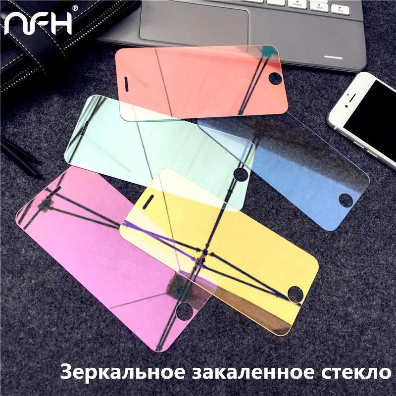 Роскошный зеркальный протектор экрана из закаленного стекла для Apple iPhone 5 on SE 9H