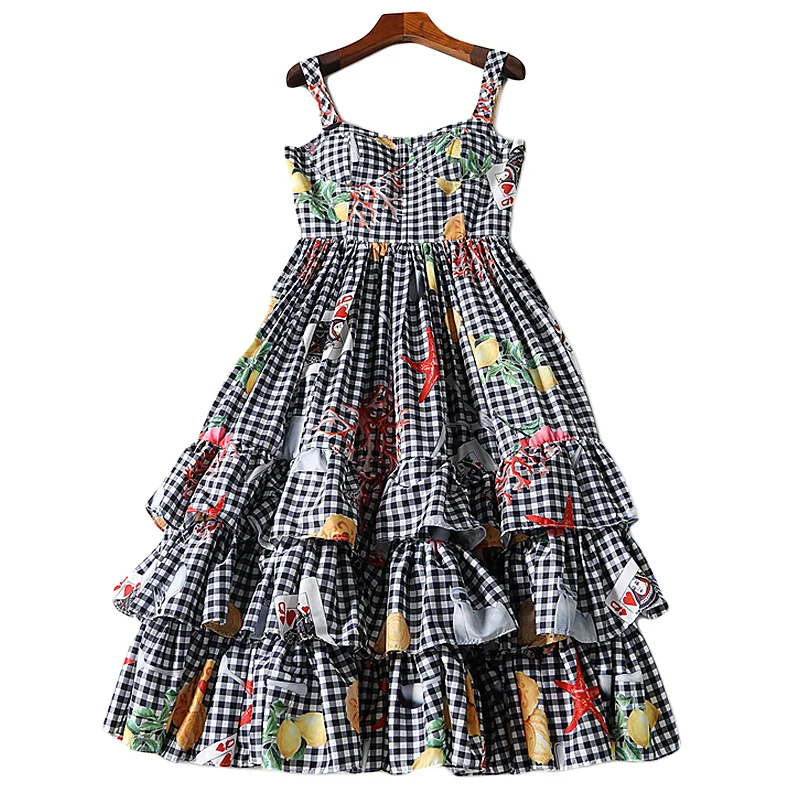 Дизайнерское модельное платье XF 2018 летнее в богемном стиле на бретельках с