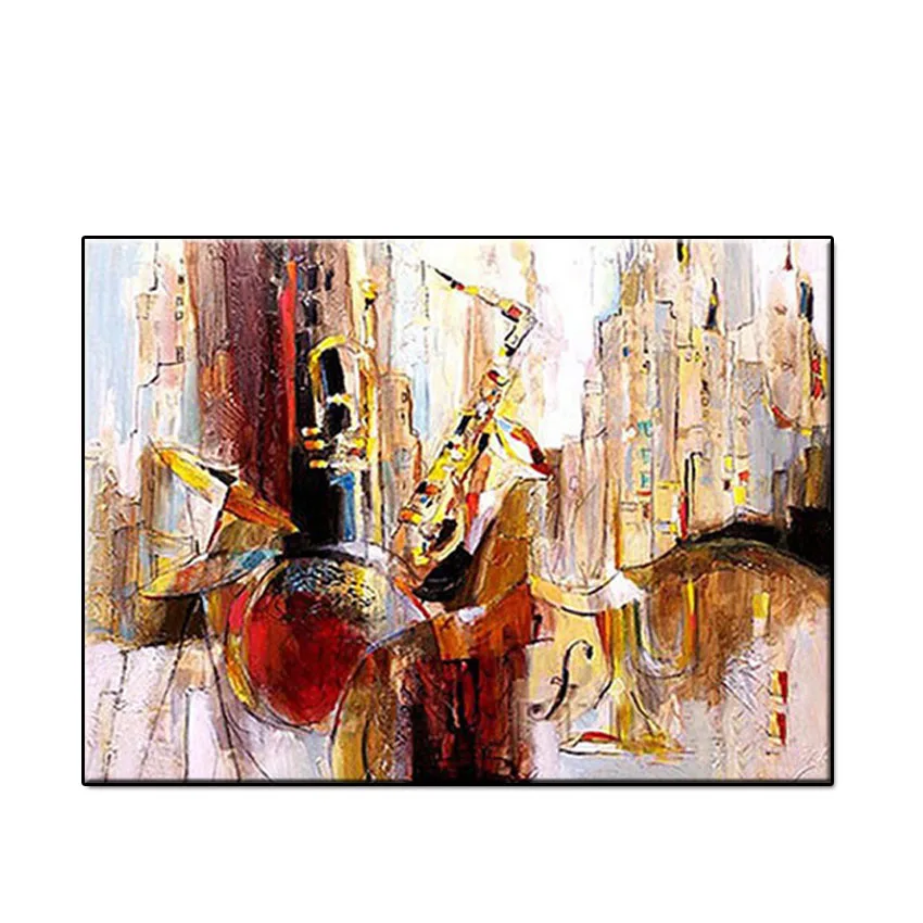 

Newest High Quality Abstract Musical Oil Painting on Canvas Handpainted wall art pictures for living room bedroom no framed