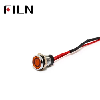 

FILN 8mm FL1M-8FW-3 red yellow blue green white 6v 12v 110v 24v 220v led metal pilot lamp with 20cm cable