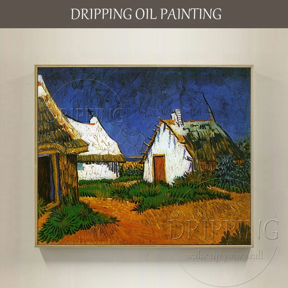 Картина маслом Ван Гога ручная работа три белых коттеджа в Сент-марисе | Дом и сад