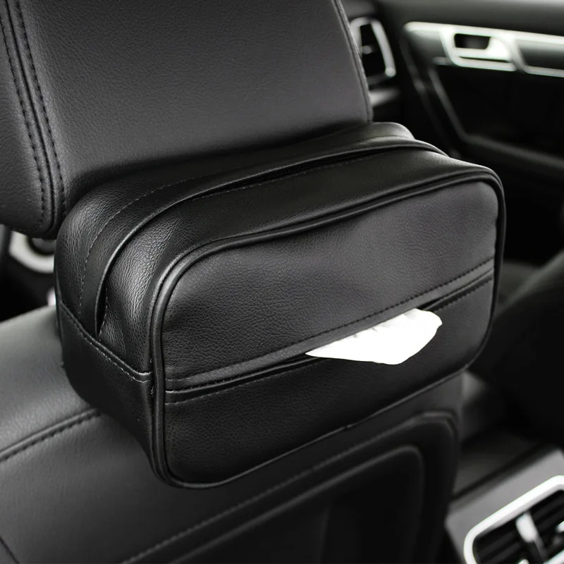 

Creative PU leather hanging sunshade multi-function car sunroof paper towel box
