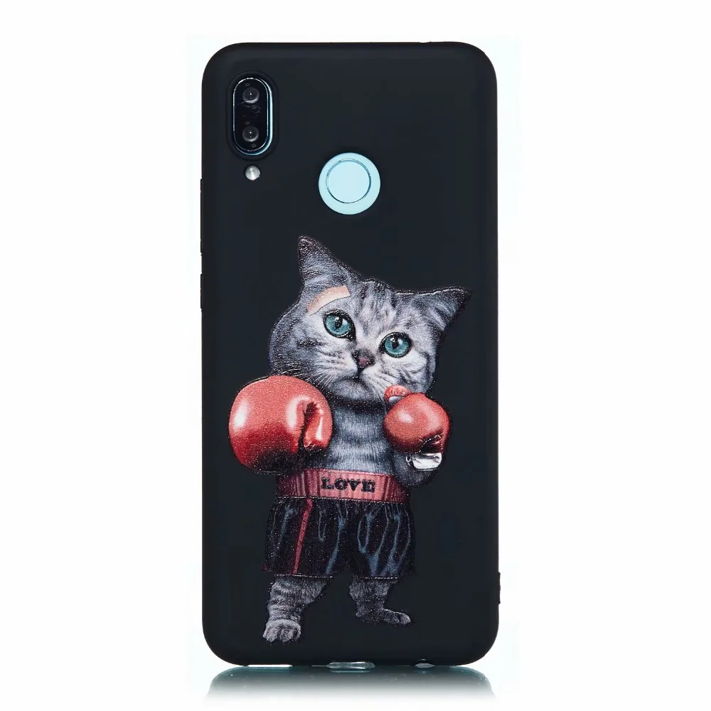 

Cute Cat Pattern Matte tpu Cover Mobile Phone Case for Huawei y5 2018 Funda nova 3i nova 4 honor 8c 8x v20 p30 p20 pro lite Capa