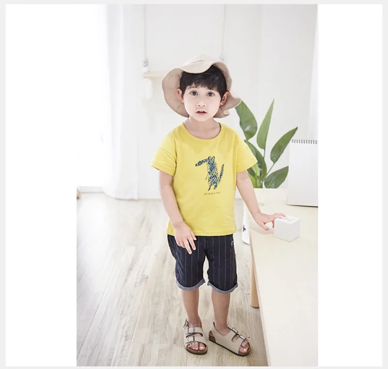COOTELILI Cute Animal Dinosaur Girls Tops Kawaii Pattern Boys Clothes Summer Short Sleeve Boys T-Shirt Children's Cartoon Shirts (3)