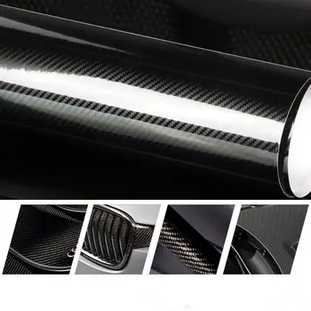 

SUNICE Black 5D Carbon Fiber Textured Vinyl Car Body Inner Wrap Film Self Adhesive Sticker Decals Air Bubble Free 1.52x1m