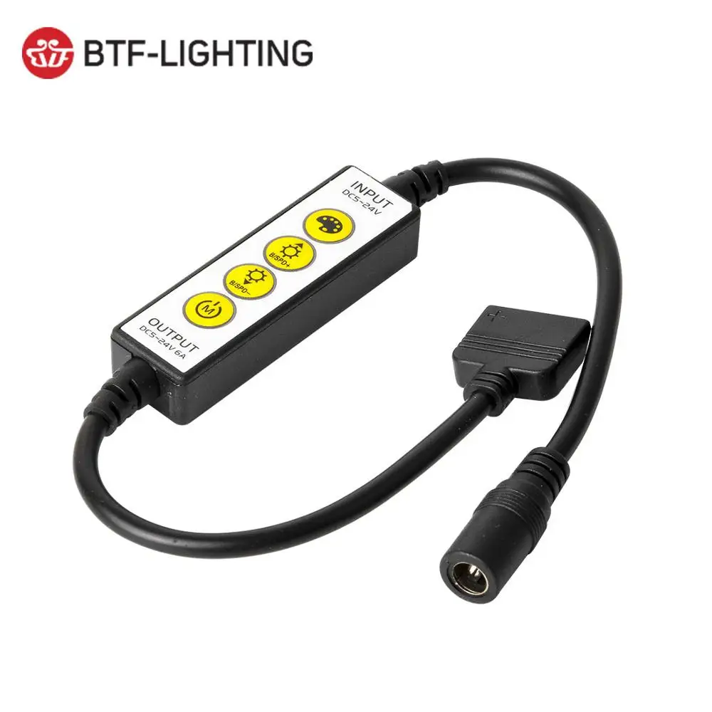 Светодиодный мини контроллер DC5 24V с 4 кнопками 5050 одного цвета/RGB/RGBW/CCT/RGB + CCT