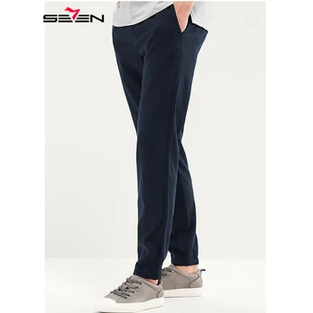 

Seven7 2019 Summer Men's fashion Elastic Waist casual pants comfortable High Quality Long Male Classic Trousers 116S88080