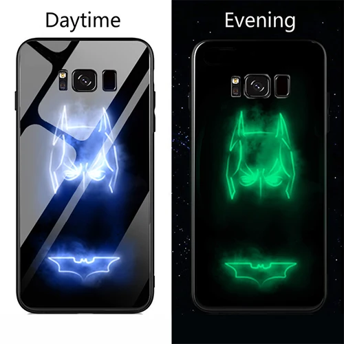 Роскошный светящийся стеклянный чехол для телефона Marvel Мстители для samsung Galaxy Note 10 8 9 S8 S9 S10 E 5G Plus Deadpool Venom - Цвет: Batman