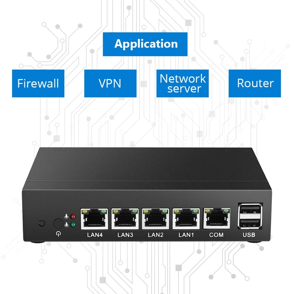 4 Lan RJ-45 порты fanlessMini ПК Intel Celeron двухъядерный J1800 4* Ethernet HD графика Windows 10 Pfsense брандмауэр маршрутизатор