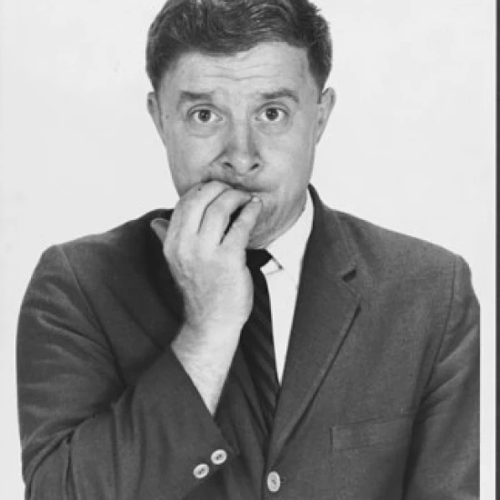 Close-up of a businessman biting his nails in apprehension Poster Print (18 x 24)