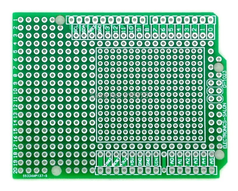 

(10 pcs/lot) Prototype PCB for UNO R3 Shield Board DIY, Combo 2mm+2.54mm Pitch.