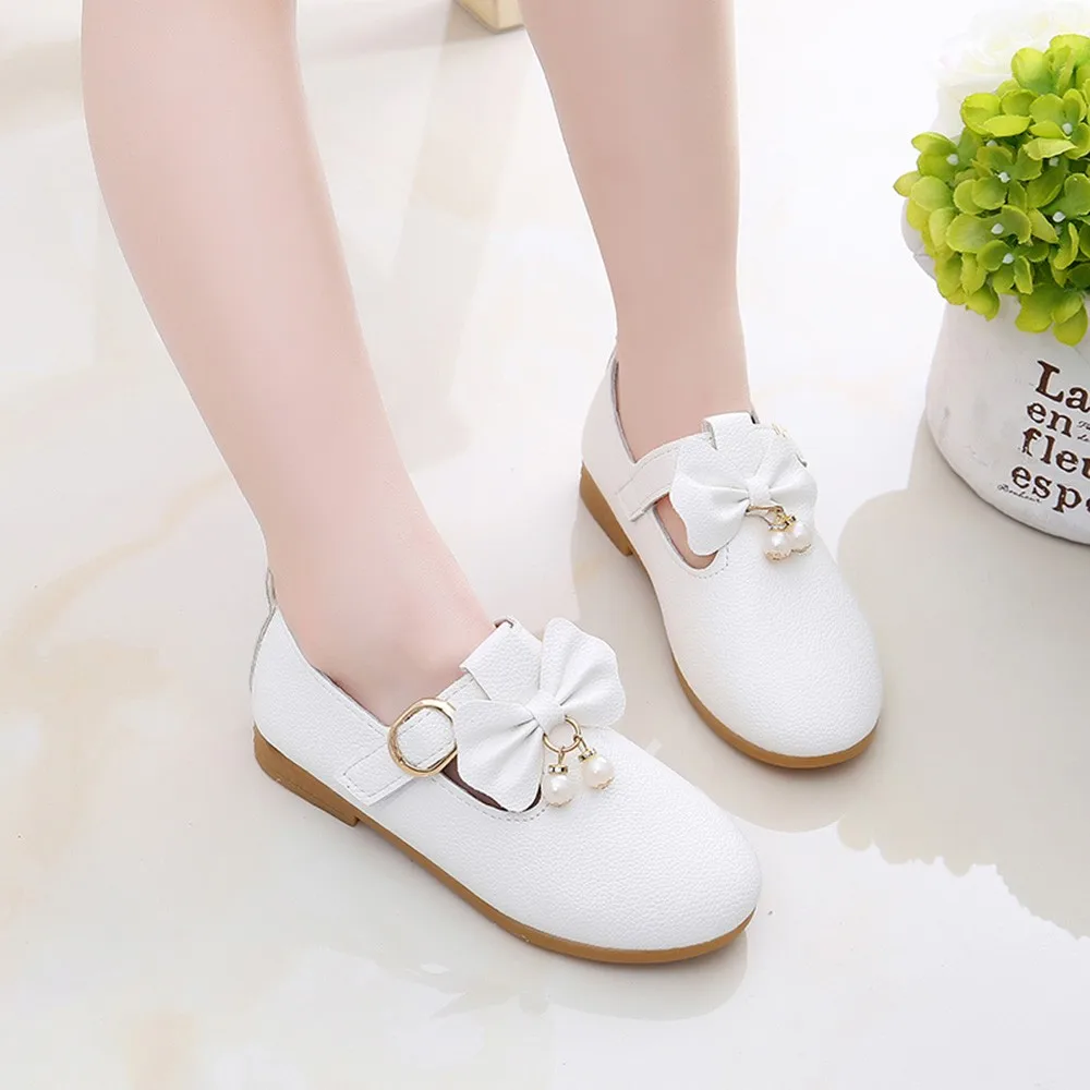 

MUQGEW Toddlers Baby Girls Bowknot Pearl Leather Princess Shoes for children kids party wedding banquet princess Shoes #XTN