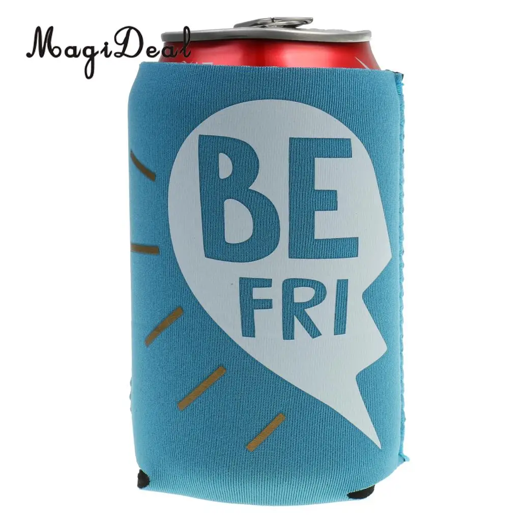 MagiDeal High Quality 2Pc BEST FRIEND Neoprene Stubby Beer Bottle Tin Can Cooler Sleeves Holder Wrap Wedding Party Favor for BFF