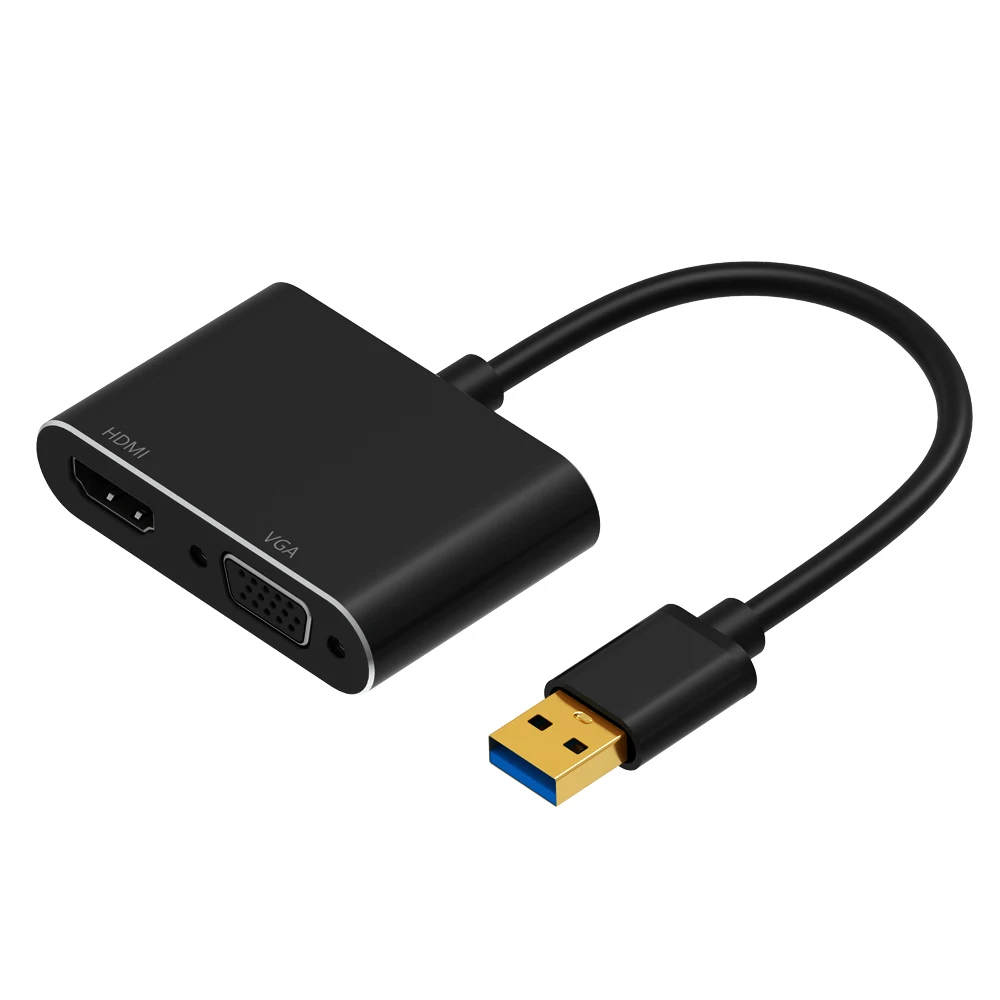 متعددة عرض 2 في 1 USB إلى HDMI USB3.0 إلى HDMI مهايئ VGA 4 K HD 1080 P تحويل كابل لجهاز ماكبوك الكمبيوتر