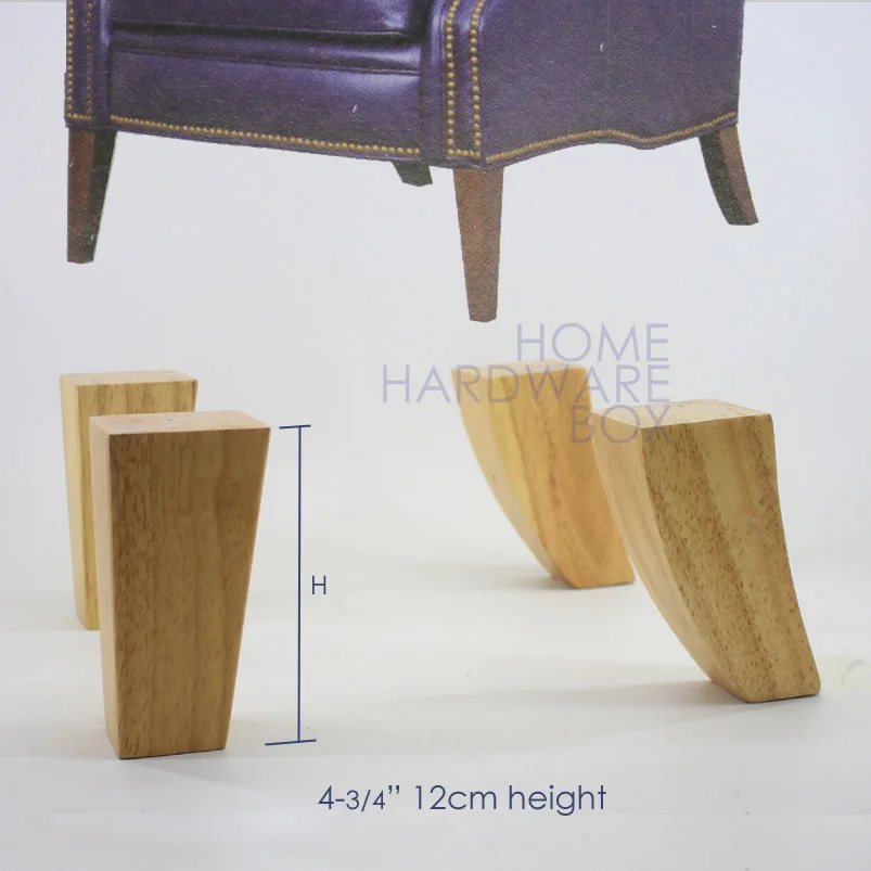 12cm Sofa Wooden Leg Natural Wood Furniture Stool Square Legs 4 Pc 12cm Sofa Wooden Leg Natural Wood
