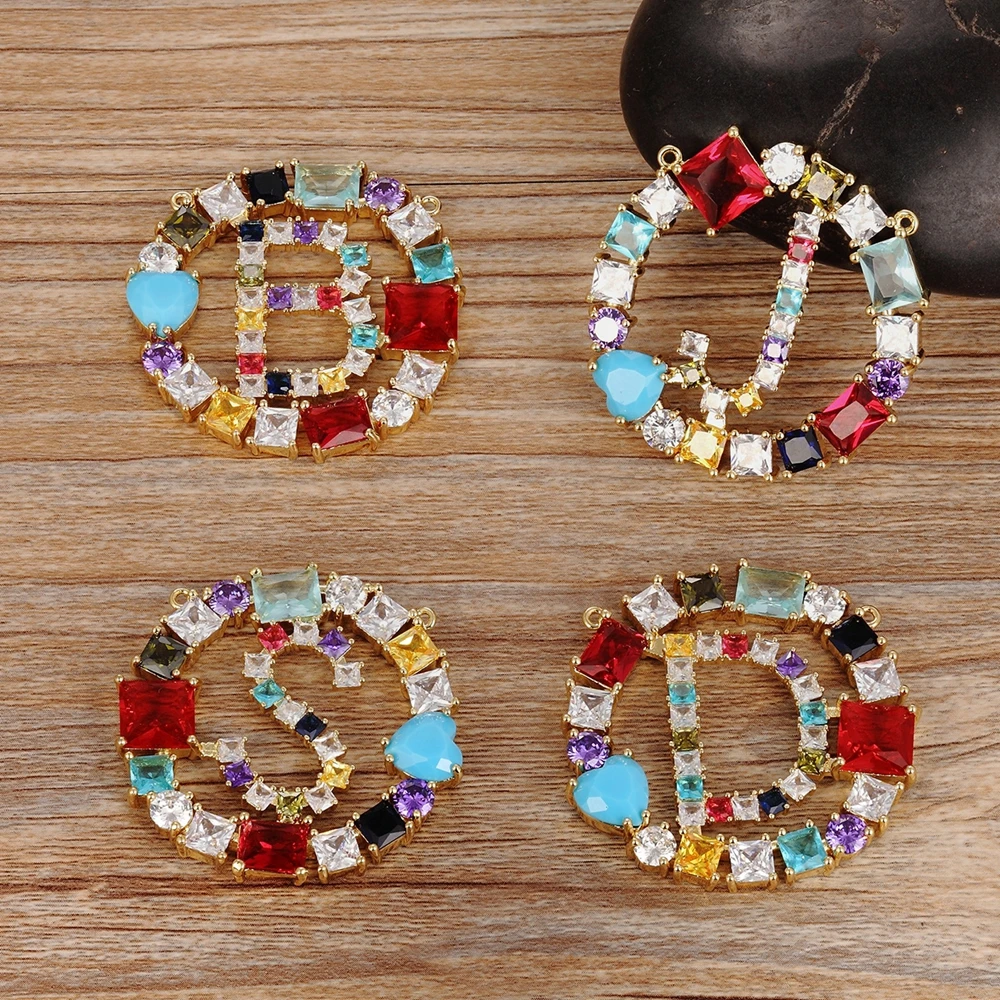 Модное ожерелье с разноцветными камнями и буквами, ювелирное изделие, женская подвеска уникального дизайна, золотая цепочка для девушек, украшение, идеальный подарок