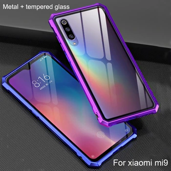

For Xiaomi mi8 cover Metal bumper frame armor border XIAOMI8 ultra thin Aluminum For Xiaomi mi 8 Tempered Glass case Covers