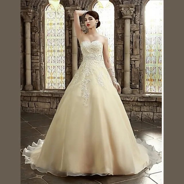 color beige de moda de encaje vestidos 2015 del organza del amor una