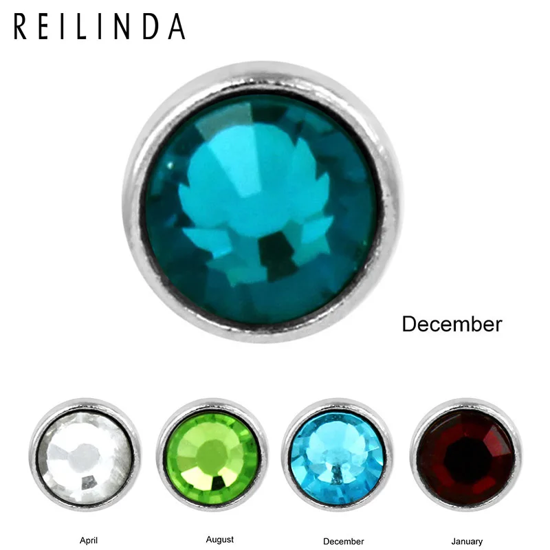 

12pcs/lot 12 Color Round Alloy Birthstone Floating Locket Charms Fit For Living Memory Lockets Jewelry Wholesale