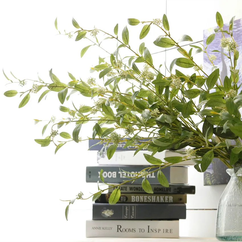 5 голов листья остролистного падуба шелковые цветы с фруктами Искусственные цветы листья цветочные DIY аранжирование аксессуары для дома Свадебные украшения