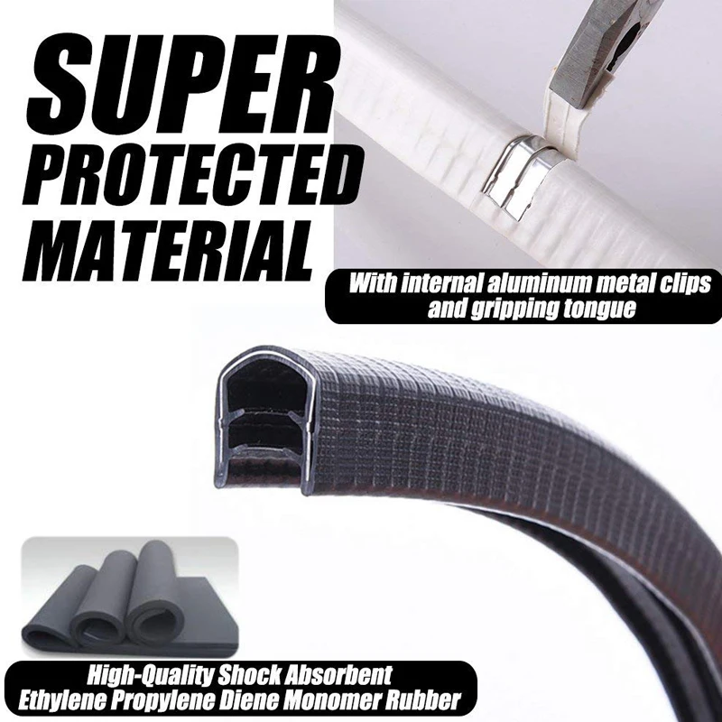 2 Pcs 30cm Skateboard Anti-collision Strip Bumper Bump U Shape Rubbe Deck Guards Protector for Longboard and Double Rocker Strip