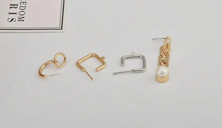 Diy Ручная работа s925 серебро полукруглая квадратная Цепочка Из Бисера серьга
