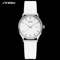 SINOBI 1206L простые идеи белая ткань текстура ремень часы для женщин Роскошные повседневное часы дамы наручные часы, ювелирные изделия Часы