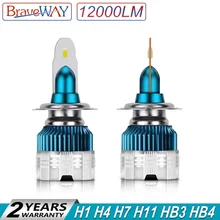 Buy BraveWay 2019 New Arrival Mini Size 100W 12000LM Car Headlight Auto H7 LED Bulbs H4 H8 H9 HB3 HB4 Fog Lights LED H11 H1 Ice Lamp Free Shipping