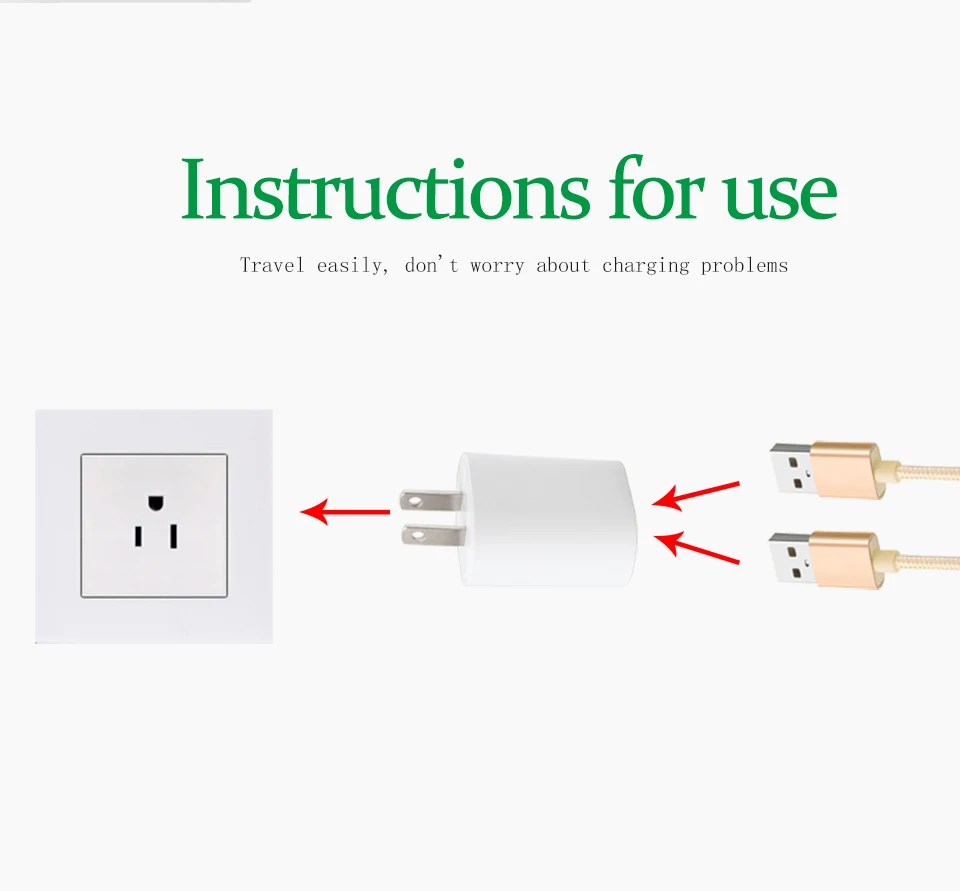 1PC US Adapter 5V2.1A Dual USB Charger For Smart Mobile Phone Charging ACDC Adaptor Travel in Japan Thailand Canada Mexico (5)