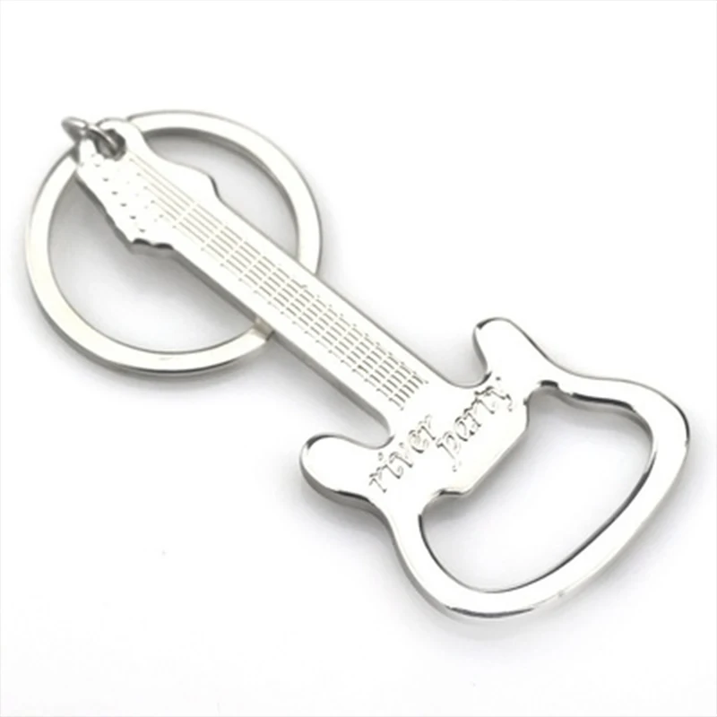 Creative Sale Gift Zinc Alloy Beer Guitar Bottle Opener Bottle Opener Keychain Keyring Key Chain Kitchen Accessories Hot