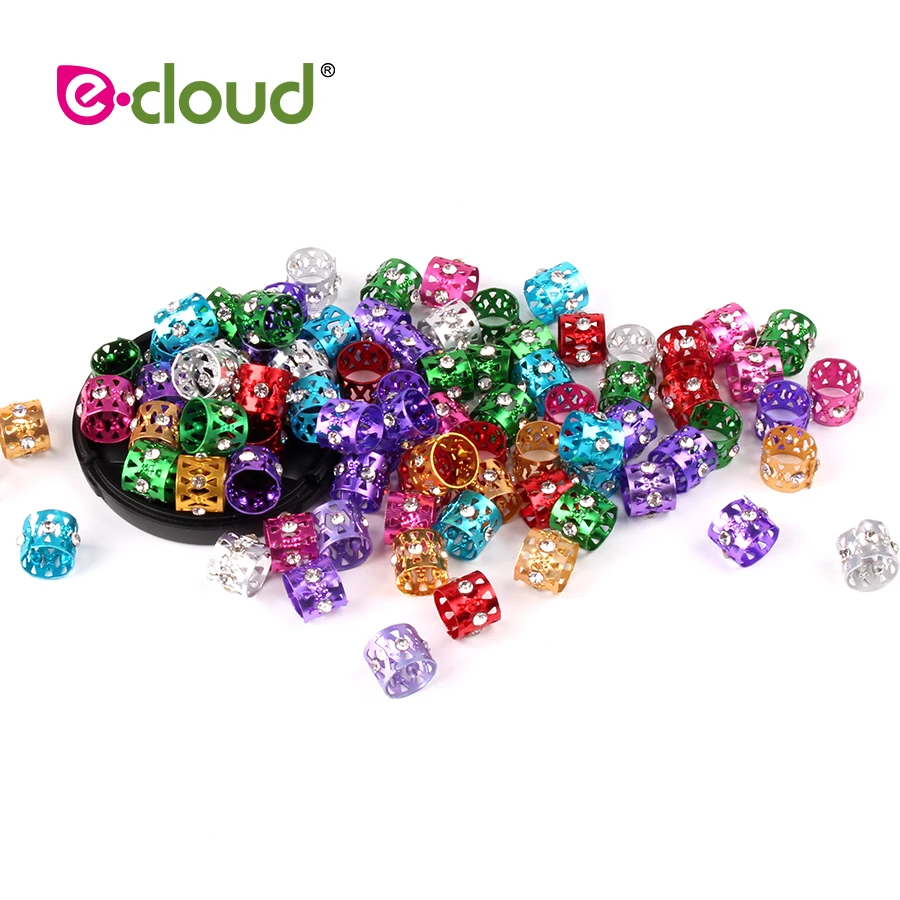 50pcs/bag Metal Rhinestone Dreadlock Braids Hair Beads Adjustable Hair Braids Cuffs Clips Mixed Color 11mm Hole Hair Rings 50pcs/bag Metal Rhinestone Dreadlock Braids Hair Beads Adjustable Hair Braids Cuffs Clips Mixed Color 11mm Hole Hair Rings