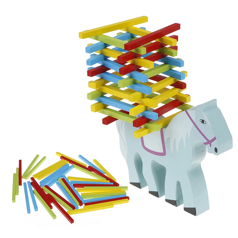 

Wooden Montessori Horse Shape Lacing Board Game Toddler Sew On Threading Toy Set Kids Early Learning Educational Children Toys