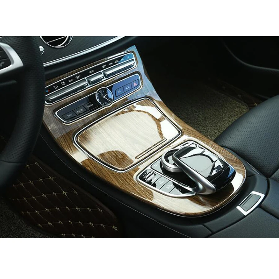 YAQUICKA 2 шт./компл. салона консоли панельная Накладка для коробки передач отделкой для укладки волос Стикеры для Mercedes Benz E Class W213 из АБС-пластика