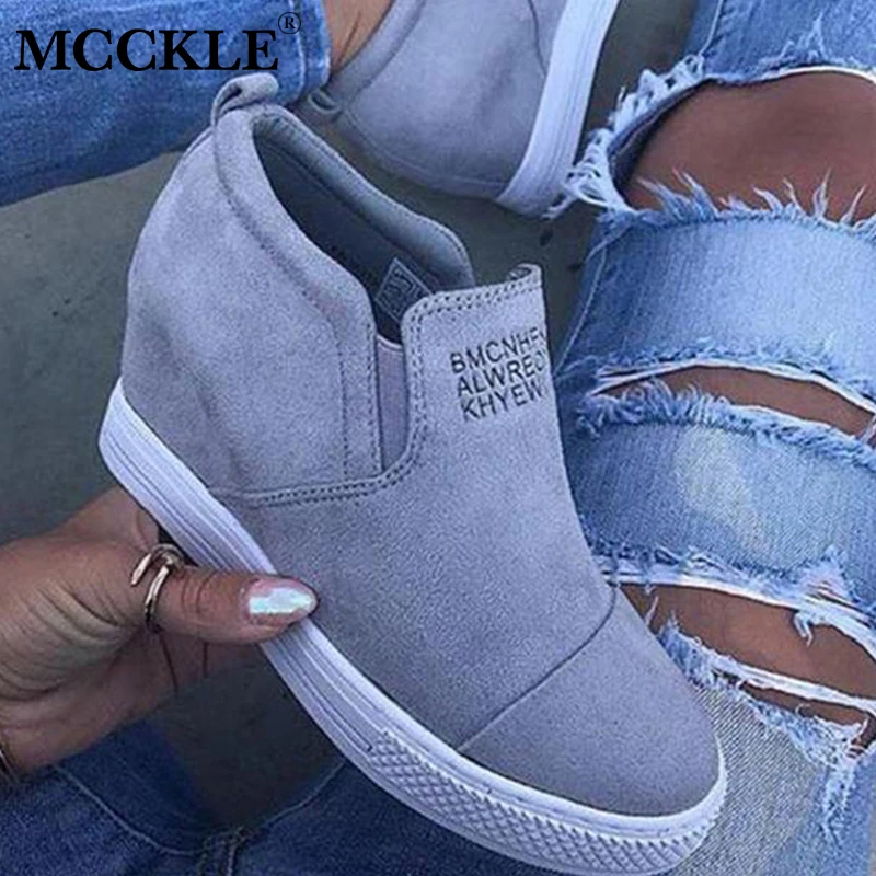 MCCKLE / женская вулканизированная обувь увеличивающая внутреннюю поверхность на